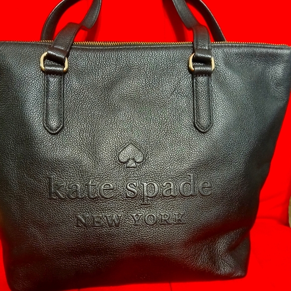 kate spade Black Tote Bag with Structured Design and Embossed Logo - Picture 1 of 4